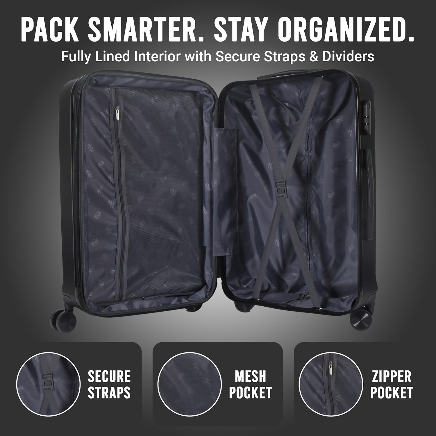IZOD Zane 3-pc. Hardside Expandable Luggage Set
