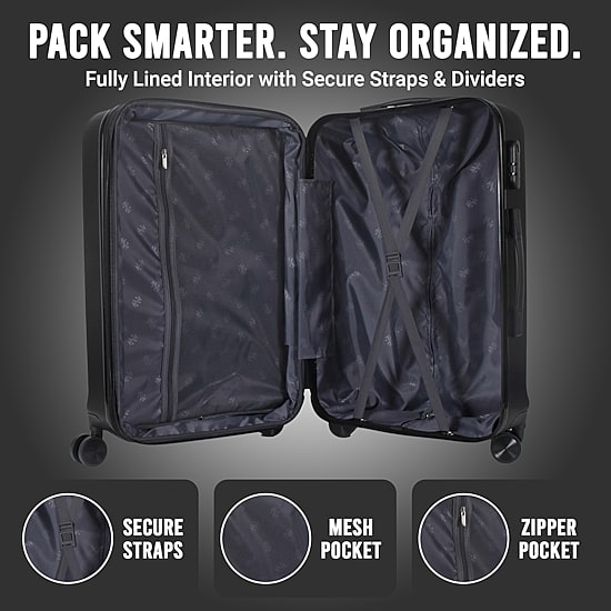 IZOD Zane 3-pc. Hardside Expandable Luggage Set, Color: Black