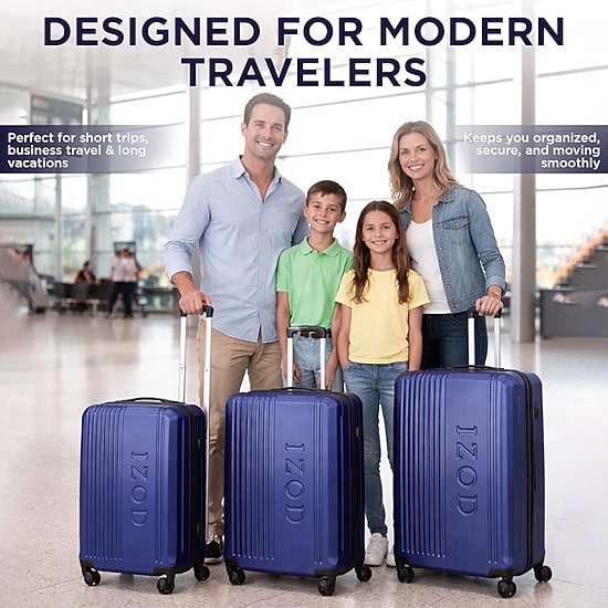 IZOD Zane 3-pc. Hardside Expandable Luggage Set