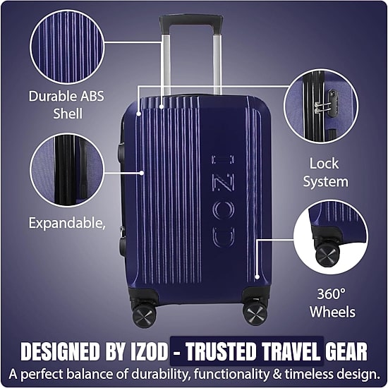 IZOD Zane 3-pc. Hardside Expandable Luggage Set