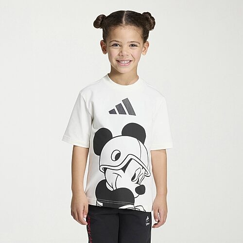adidas Unisex Crew Neck Short Sleeve Regular Fit Mickey Mouse Graphic T-Shirt, 5t, White