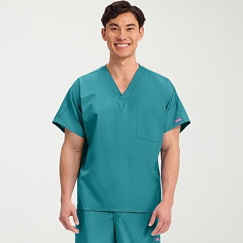 Cherokee Ck Ww Originals Unisex Adult V Neck Short Sleeve Scrub Top, Xx-small, Blue