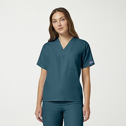 Cherokee Ck Ww Originals Unisex Adult V Neck Short Sleeve Scrub Top, Large, Blue