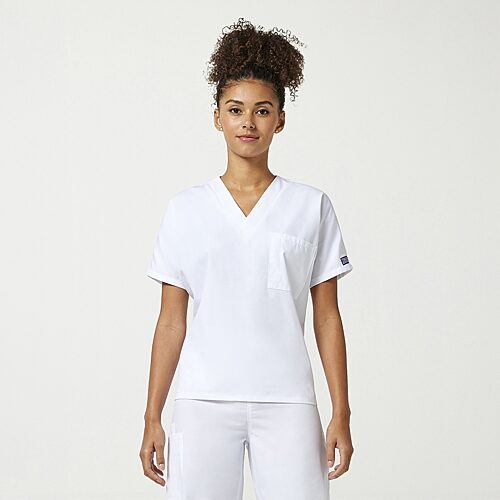 Cherokee Ck Ww Originals Unisex Adult V Neck Short Sleeve Scrub Top, X-small, White