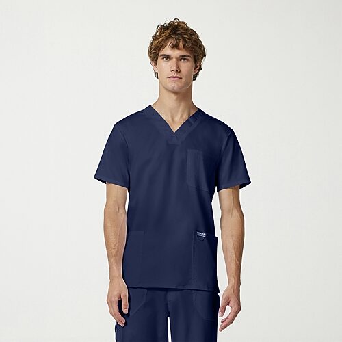 Cherokee Ck Ww Revolution Mens V Neck Short Sleeve Scrub Top, Large, Blue