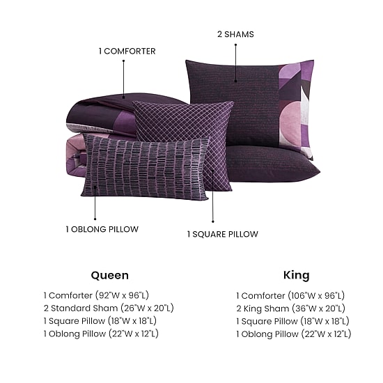 Bebejan Orchid Matrix 5-pc. Reversible Comforter Set