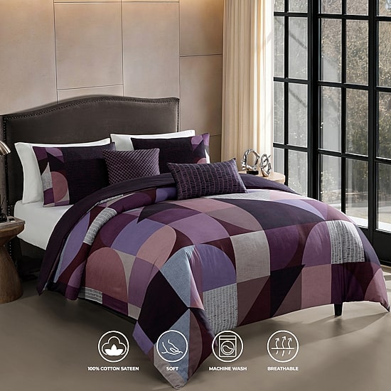 Bebejan Orchid Matrix 5-pc. Reversible Comforter Set