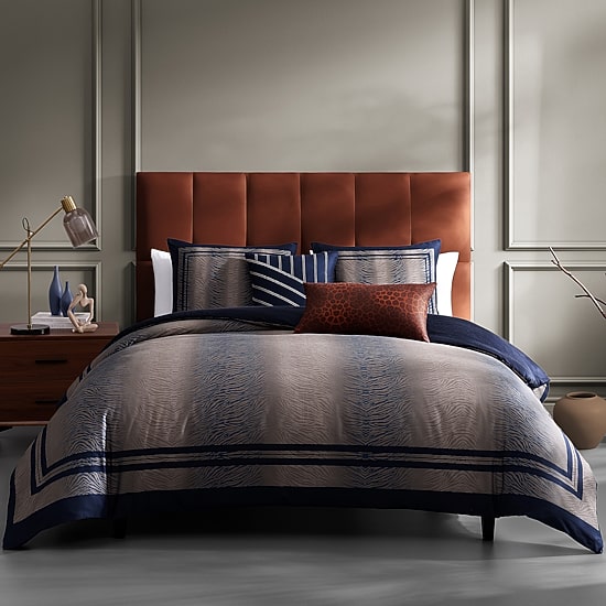 Bebejan Blue Animal Prints 5-pc. Reversible Comforter Set