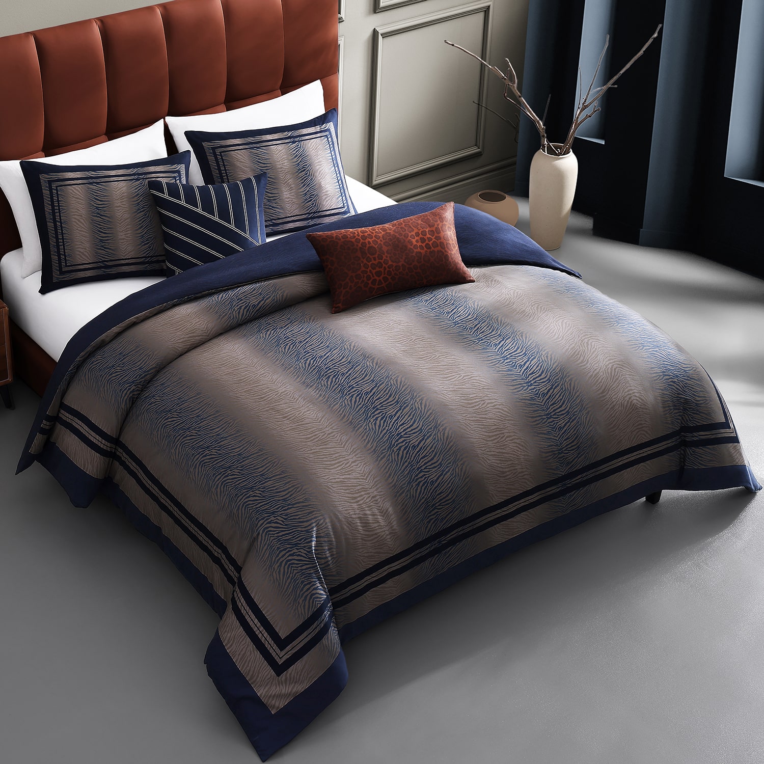Bebejan Blue Animal Prints 5-pc. Reversible Comforter Set