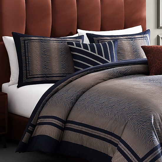 Bebejan Blue Animal Prints 5-pc. Reversible Comforter Set