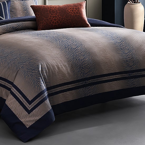 Bebejan Blue Animal Prints 5-pc. Reversible Comforter Set
