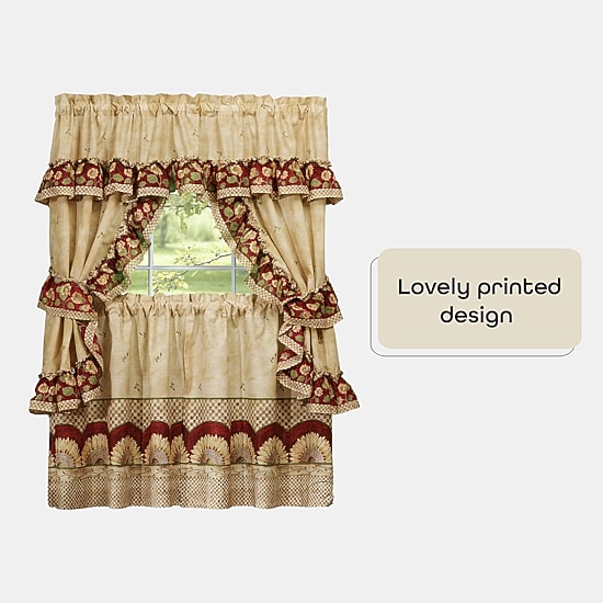 Rod Pocket Kitchen Curtains & Drapes Window Set