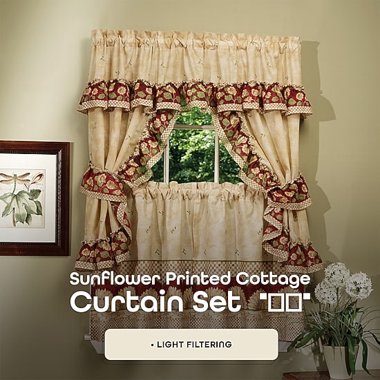 Rod Pocket Kitchen Curtains & Drapes Window Set