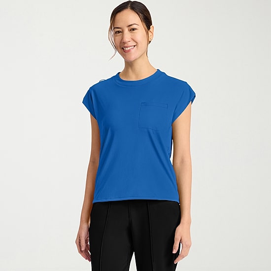 Cherokee Womens Crew Neck Short Sleeve Scrub Top