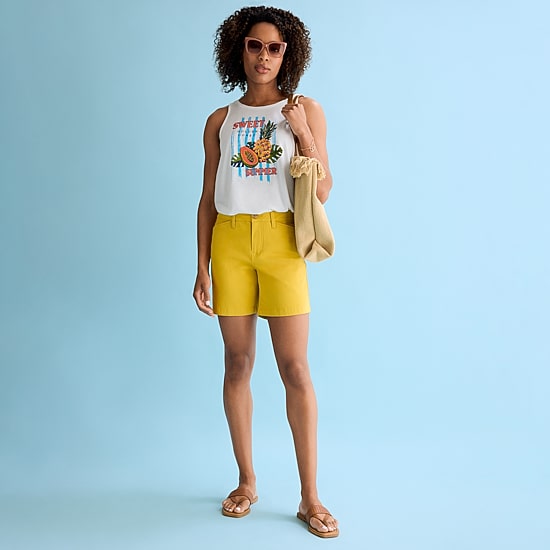 St. John's Bay Womens Round Neck Sleeveless Tank Top