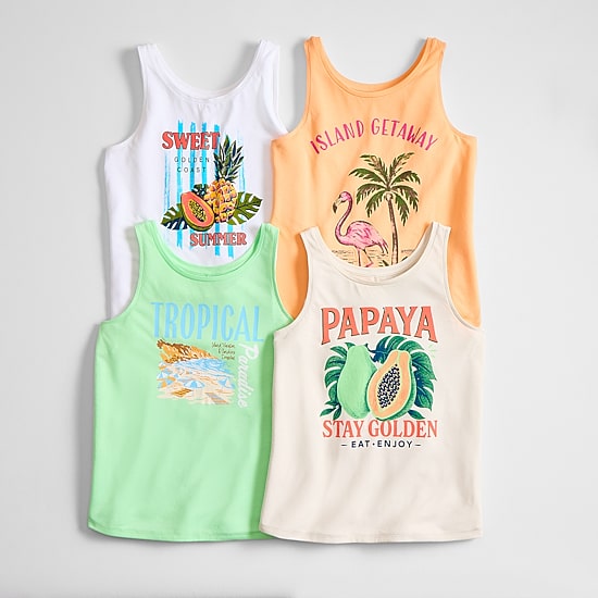 St. John's Bay Womens Round Neck Sleeveless Tank Top