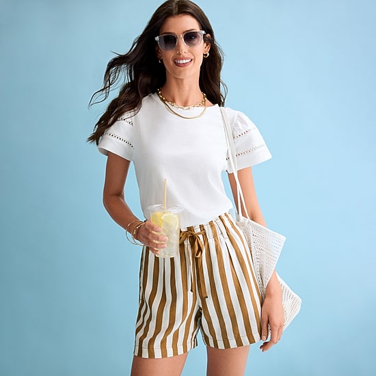 St. John's Bay Womens Round Neck Short Sleeve T-Shirt