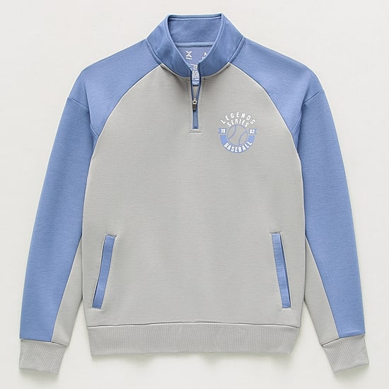 Xersion Double Knit Little & Big Kid Boys Mock Neck Long Sleeve Fleece Active Quarter-Zip Pullover
