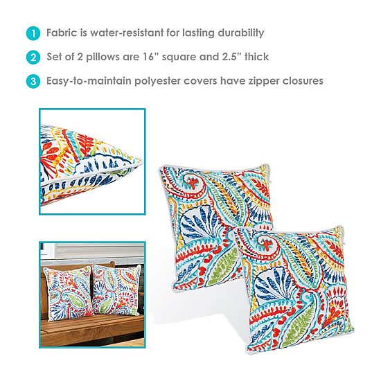 Net Health Shops Bold Paisley Throw 2-pc. Square Throw Pillow