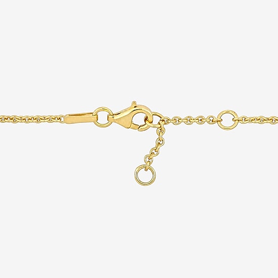 Womens 18K Gold Over Silver 7 Inch Solid Heart Keys Chain Bracelet