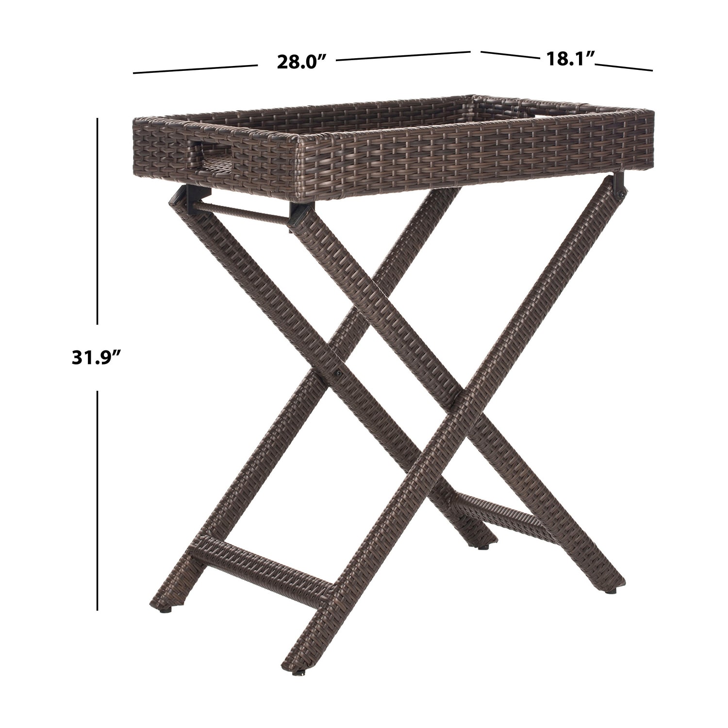 Safavieh Bardia Folding Rattan Side Table