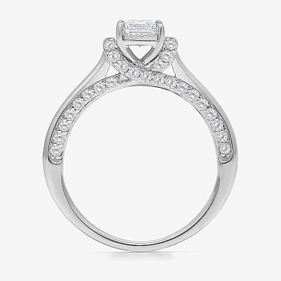 (I / Si2) Womens 1 CT. T.W. Lab Grown White Diamond 10K Gold Engagement Ring