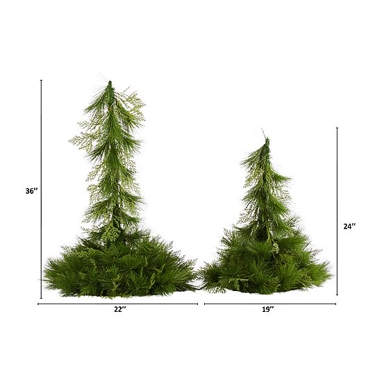 Nearly Natural 2pc. Hanging Dã‰Cor 3 Foot Pine Christmas Tree