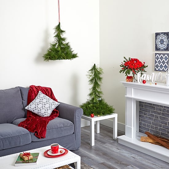 Nearly Natural 2pc. Hanging Dã‰Cor 3 Foot Pine Christmas Tree