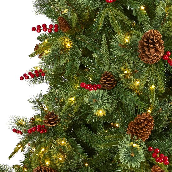 Nearly Natural Norway Mixed 9 Foot Pre-Lit Pine Christmas Tree