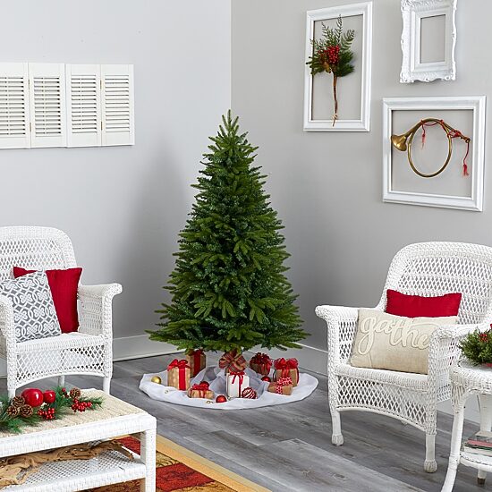 Nearly Natural Sun Valley 5 Foot Pre-Lit Fir Christmas Tree