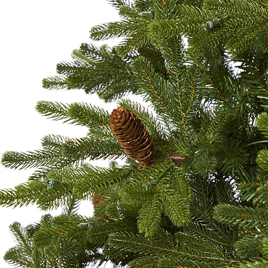 Nearly Natural Yukon Mountain 7 1/2 Foot Pre-Lit Fir Christmas Tree