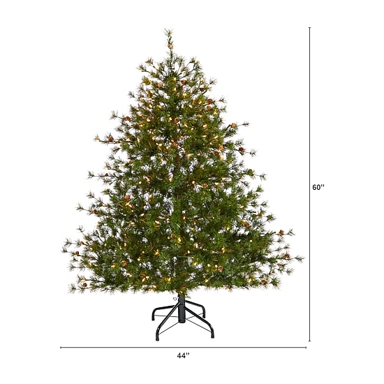 Nearly Natural 5 Foot Pre-Lit Pine Christmas Tree