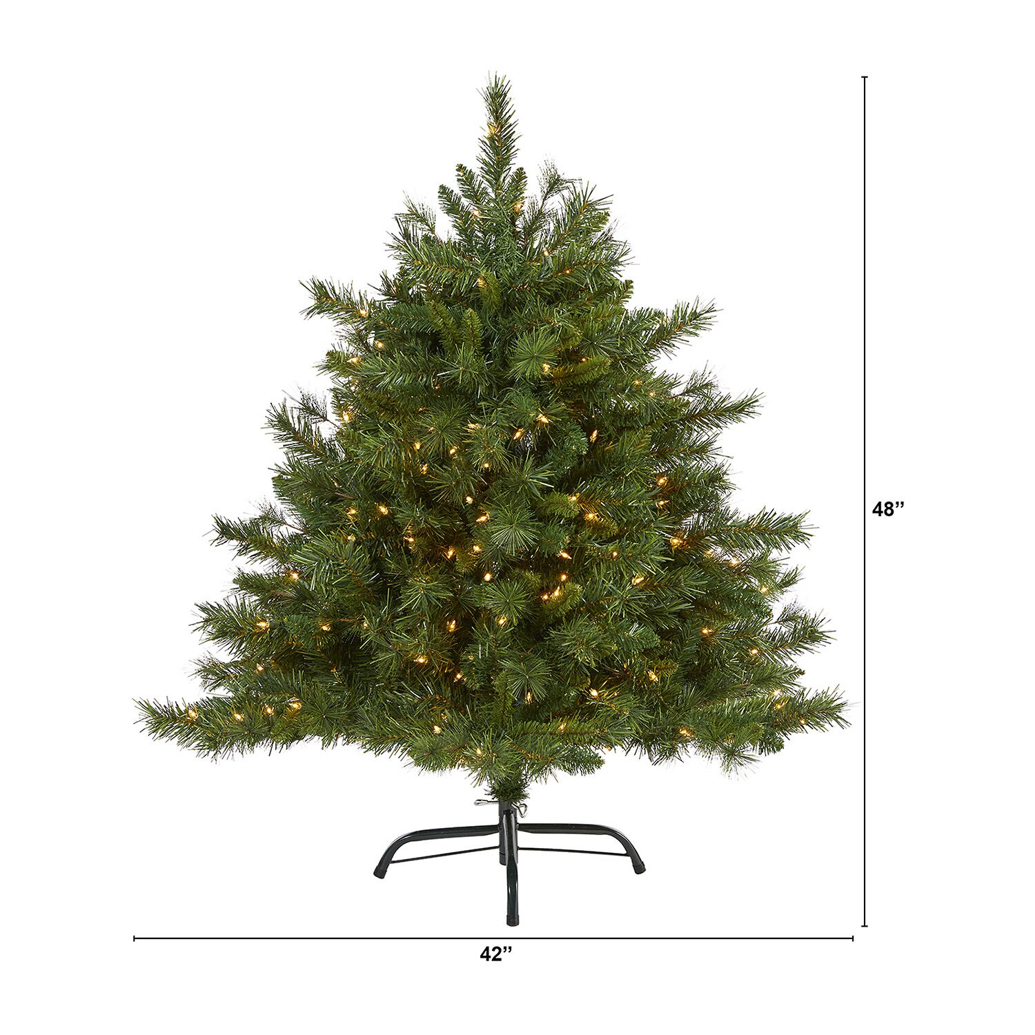 Nearly Natural Mixed 4 Foot Pre-Lit Pine Christmas Tree