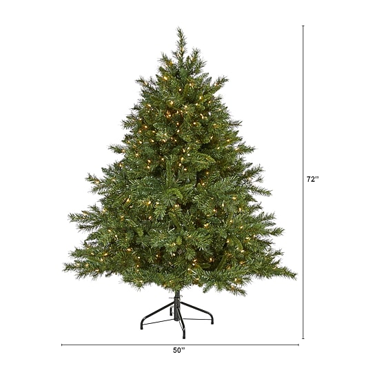 Nearly Natural Mixed 6 Foot Pre-Lit Pine Christmas Tree