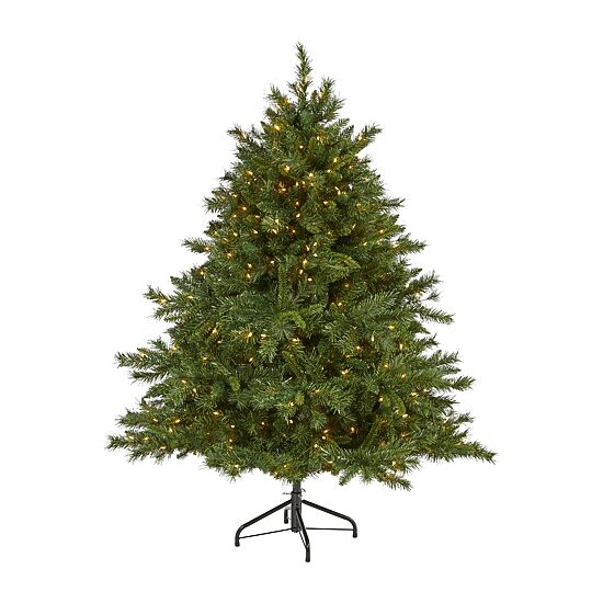 Nearly Natural Mixed 6 Foot Pre-Lit Pine Christmas Tree