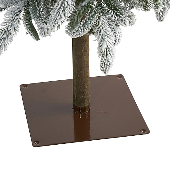 Nearly Natural Flocked Alpine 7 1/2 Foot Pre-Lit Flocked Pine Christmas Tree