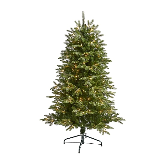 Nearly Natural Snowed 5 Foot Pre-Lit Pine Christmas Tree