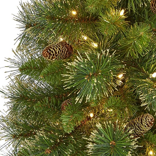 Nearly Natural Golden Washington 5 Foot Pre-Lit Pine Christmas Tree