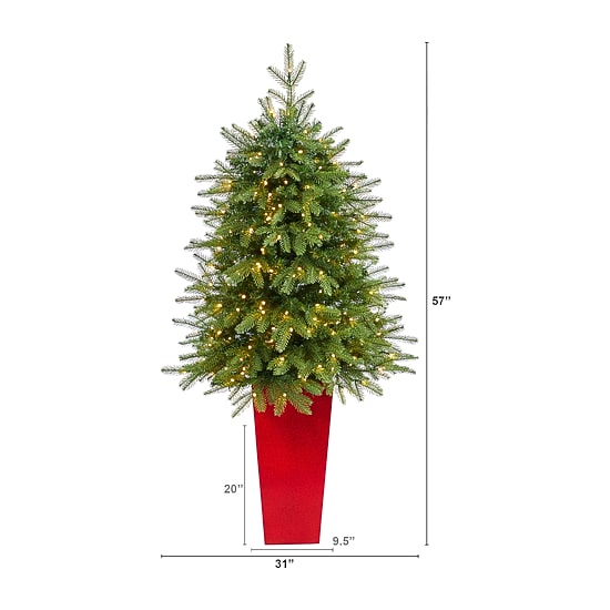 Nearly Natural Vancouver Fir 4 1/2 Foot Pre-Lit Potted Fir Christmas Tree