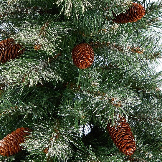 Nearly Natural Snowed French Alps 4 Foot Potted Pine Christmas Tree