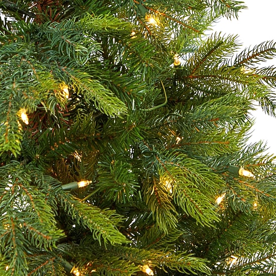 Nearly Natural North Carolina Spruce 4 1/2 Foot Pre-Lit Potted Spruce Christmas Tree