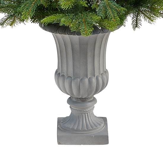 Nearly Natural North Carolina Spruce 4 1/2 Foot Pre-Lit Potted Spruce Christmas Tree