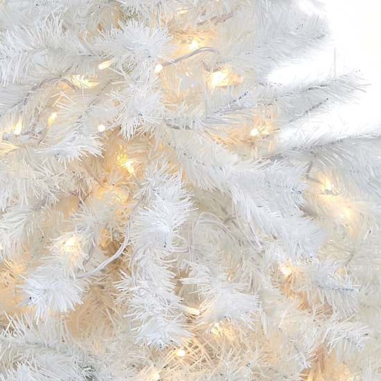 Nearly Natural White 4 1/2 Foot Pre-Lit Potted Pine Christmas Tree