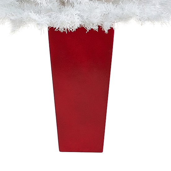 Nearly Natural White 4 1/2 Foot Pre-Lit Potted Pine Christmas Tree