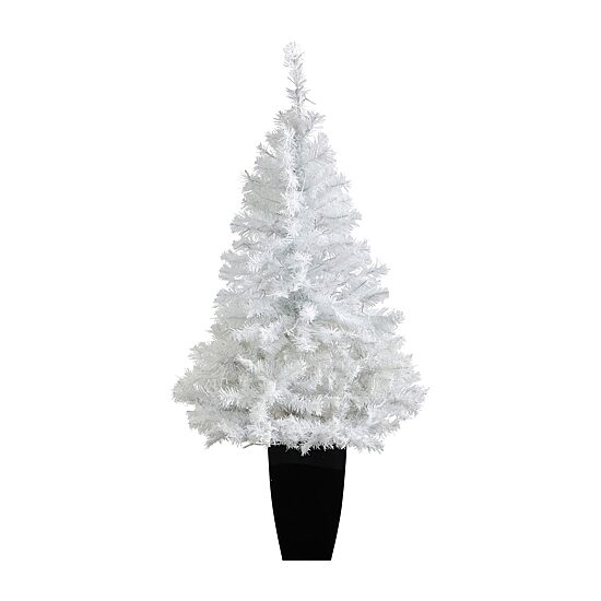 Nearly Natural 50in. White 4 Foot Pre-Lit Potted Pine Christmas Tree