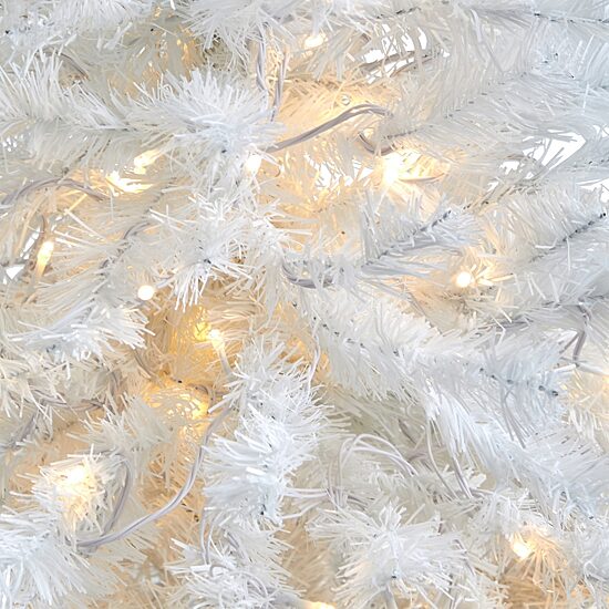 Nearly Natural 50in. White 4 Foot Pre-Lit Potted Pine Christmas Tree