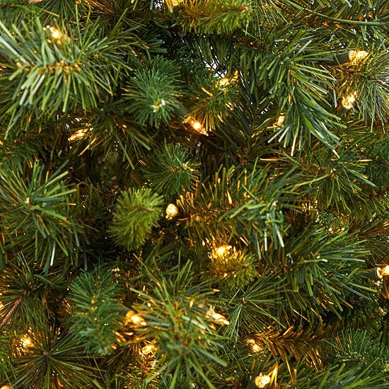 Nearly Natural Red Mixed 4 1/2 Foot Pre-Lit Potted Pine Christmas Tree