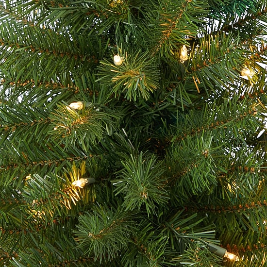 Nearly Natural Virginia Fir 4 1/2 Foot Pre-Lit Potted Fir Christmas Tree