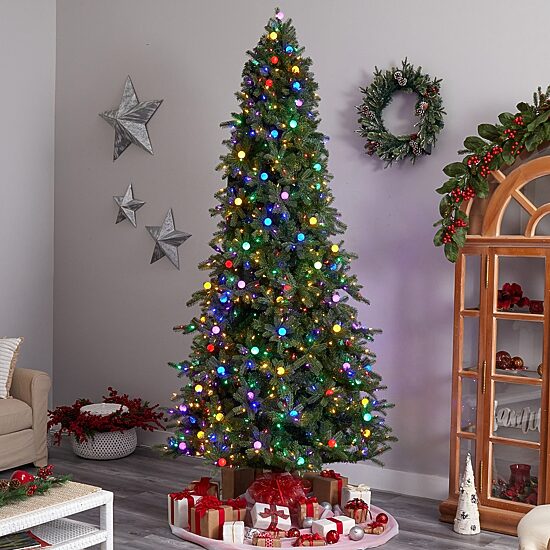 Nearly Natural 9 1/2 Foot Pre-Lit Fir Christmas Tree