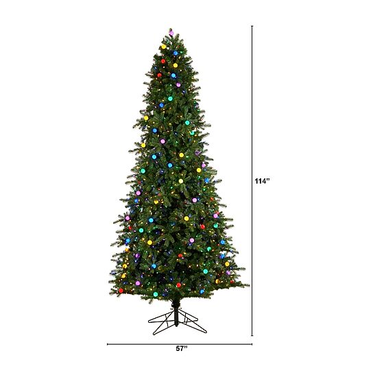 Nearly Natural 9 1/2 Foot Pre-Lit Fir Christmas Tree